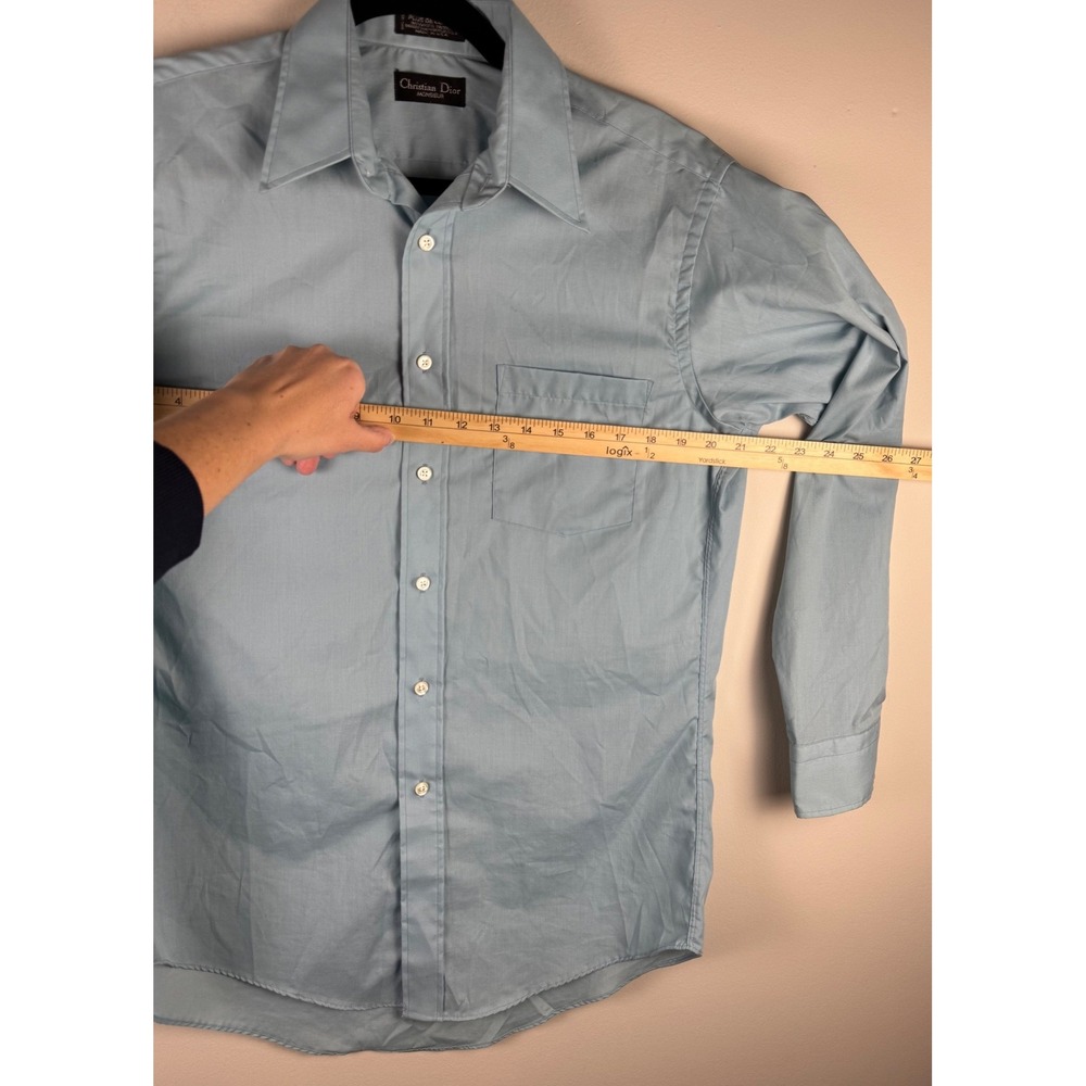 Christian Dior Monsieur Mens Light Blue Long Sleeve Button Down Shirt 15 32-33 - Picture 5 of 8